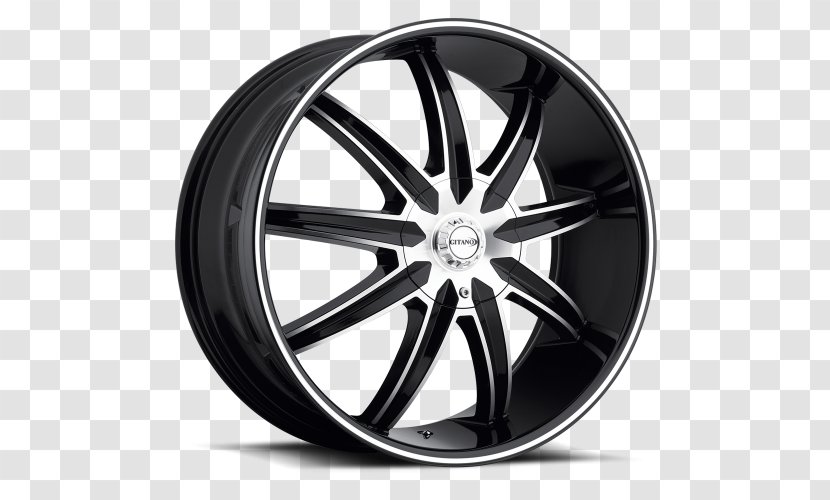 Car Rim Custom Wheel Vehicle - Black And White Transparent PNG