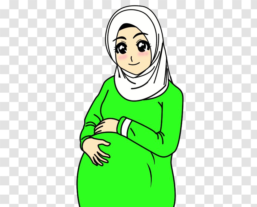 Pregnant Mommy Cartoon Muslim Pregnancy Midwifery - Flower Transparent PNG