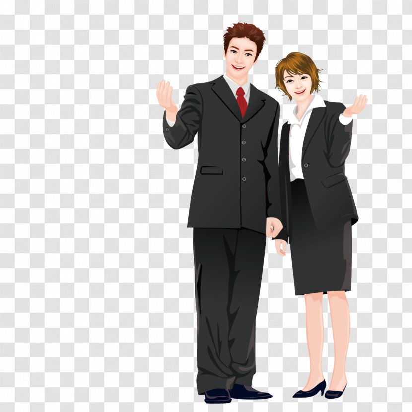 Cartoon Suit Comics Illustration - Model Sheet - Business People Wearing Suits Transparent PNG