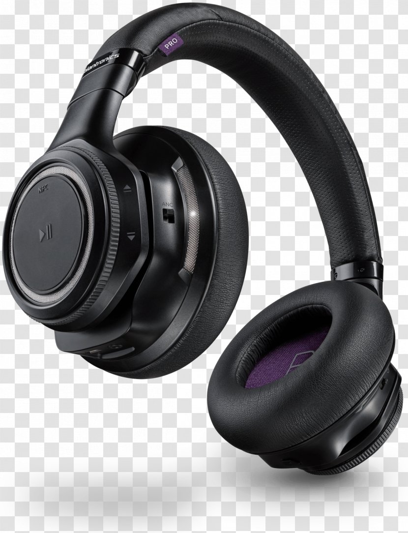 Microphone Active Noise Control Noise-cancelling Headphones Plantronics - Wearing A Headset Transparent PNG