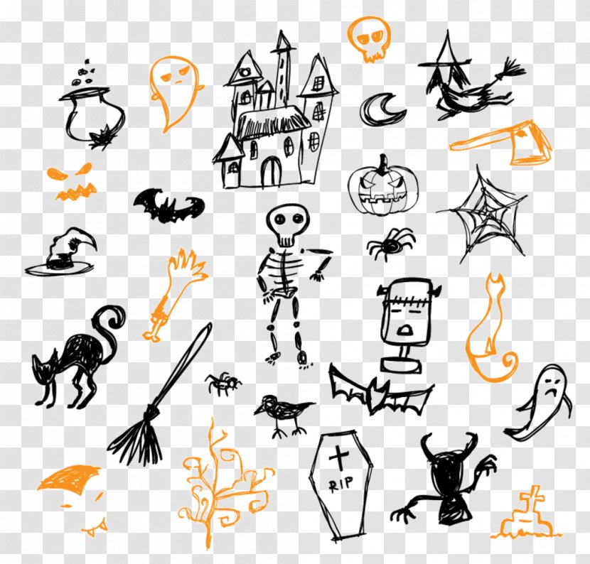 Vecteur Euclidean Vector Halloween Icon - Art - Black And White Skull Transparent PNG