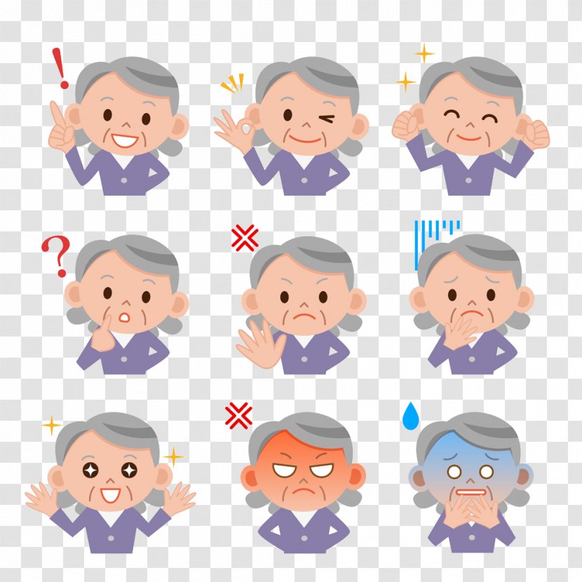 Woman Emotion Photography Royalty-free Illustration - Facial Expression - Grandma Package Transparent PNG