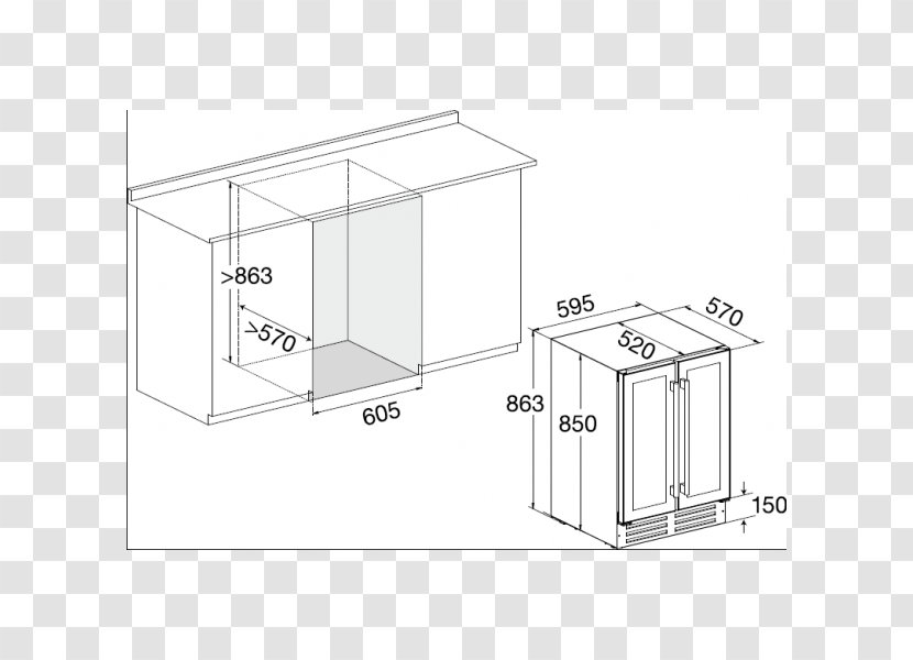 Temptech VWCR36DB 38 Flessen Wine Fridges Vinskap VWCR30D - Structure Transparent PNG