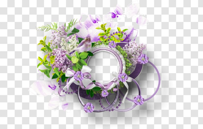 Circle Ansichtkaart - Lilac - Purple Flower Ring Frame Transparent PNG