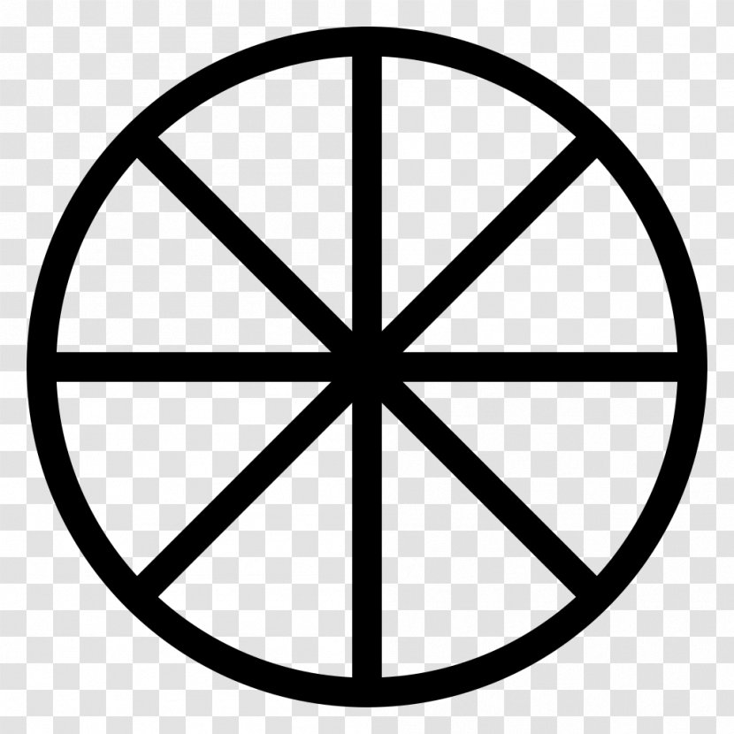 Book Of Shadows Wheel The Year Spoke Sun Cross Symbol - Black And White - Dharma Transparent PNG