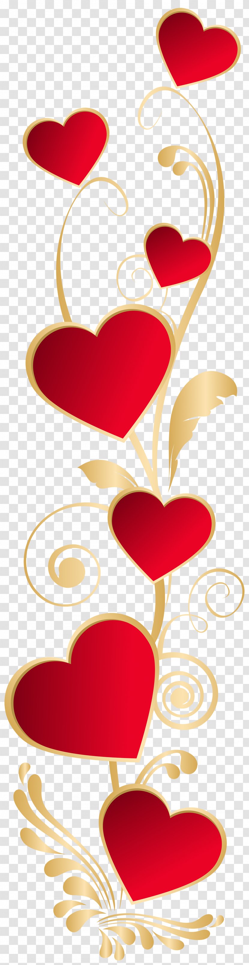 Heart Valentine's Day Clip Art - Illustration - Hearts Deco Element Transparent PNG