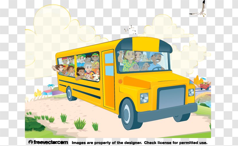 School Bus Public Transport - Yellow - Vector Students Transparent PNG