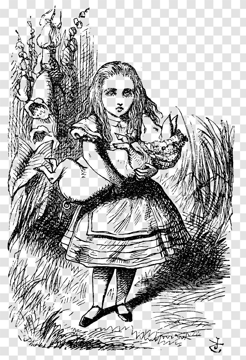 Alice's Adventures In Wonderland John Tenniel The Mad Hatter Through Looking-Glass, And What Alice Found There - Monochrome Photography Transparent PNG