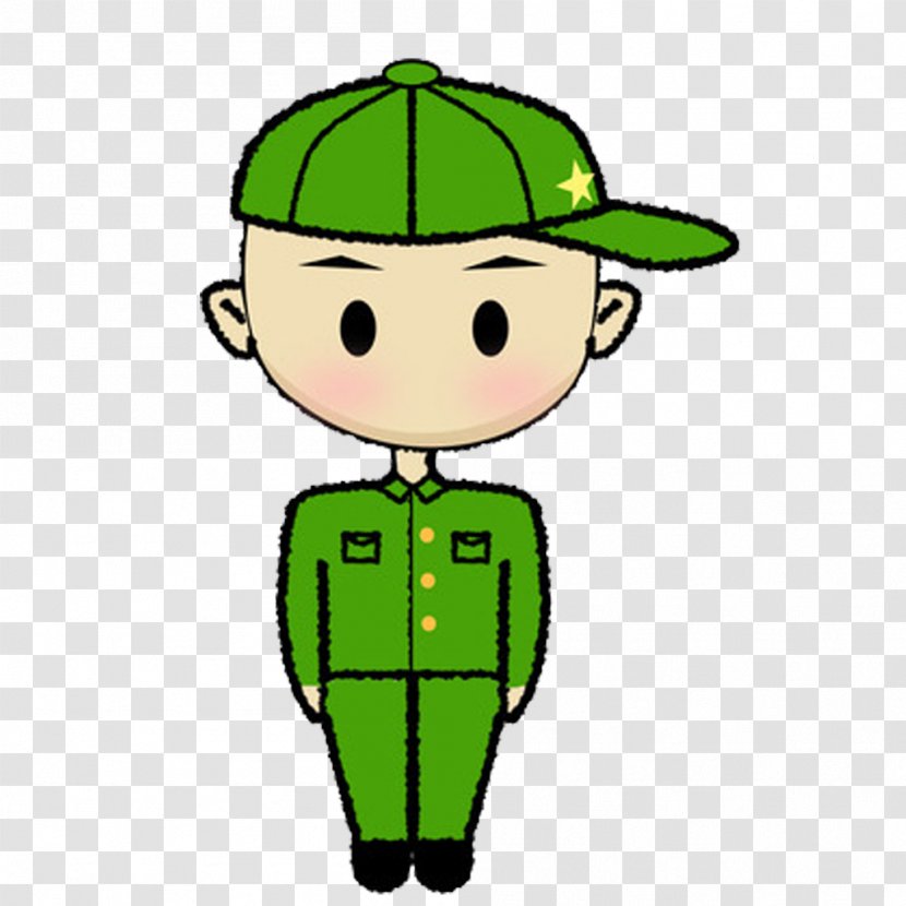 Soldier Cartoon Salute - Leaf - Soldiers Transparent PNG