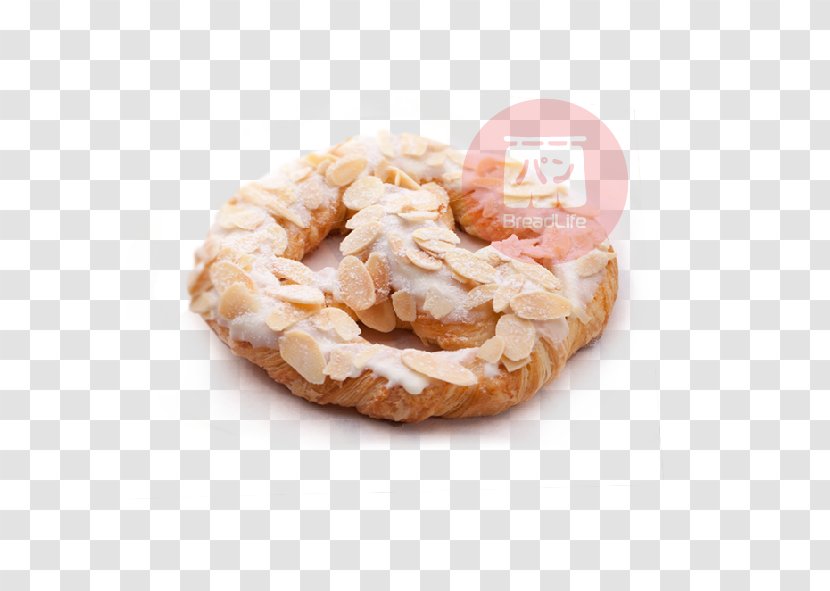 Danish Pastry Donuts Pretzel Pain Au Chocolat White Chocolate - Almond Transparent PNG