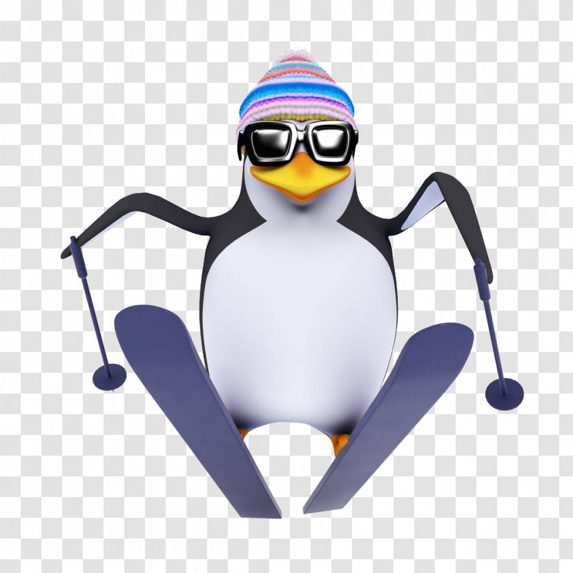 Penguin Skiing Ski Jumping Clip Art - Flightless Bird - Penguins Transparent PNG