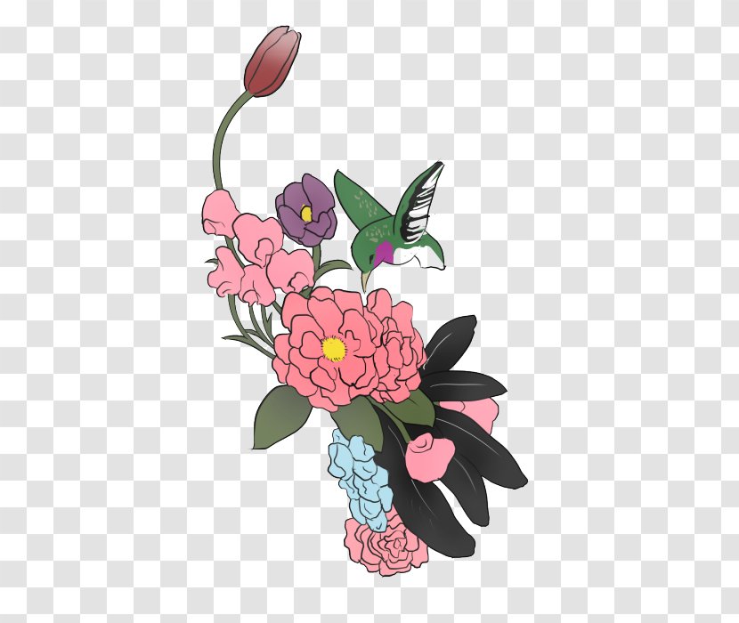 Floral Design Cut Flowers Flower Bouquet Rose - Flowerpot - Hand Painted Crow Transparent PNG