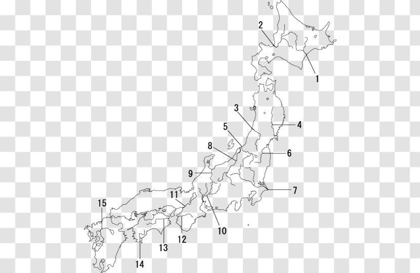 Blank Map Japanese Maps Chūbu Region River - Self Study Transparent PNG