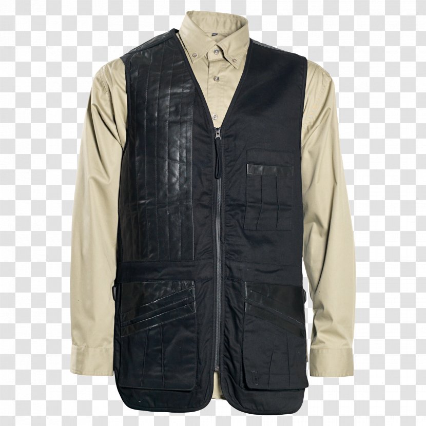 Waistcoat Jacket Pocket T-shirt Clothing - Hunting - Solid Leather Coat Transparent PNG