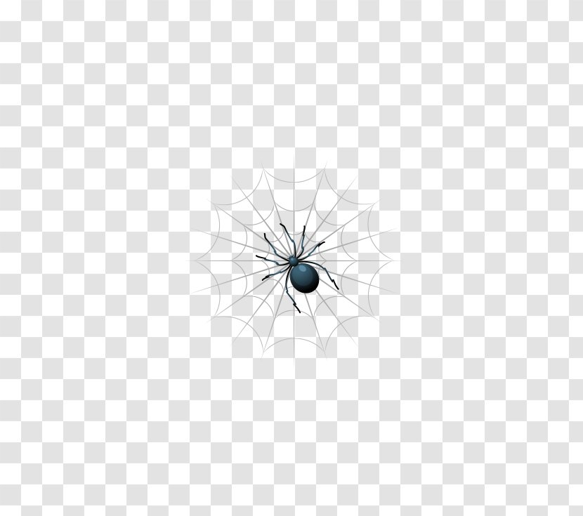 White Symmetry Black Pattern - Vector Cartoon Spider Transparent PNG