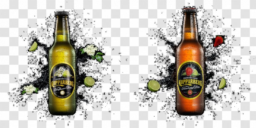 Beer Bottle Glass - Alcohol - Cider Transparent PNG