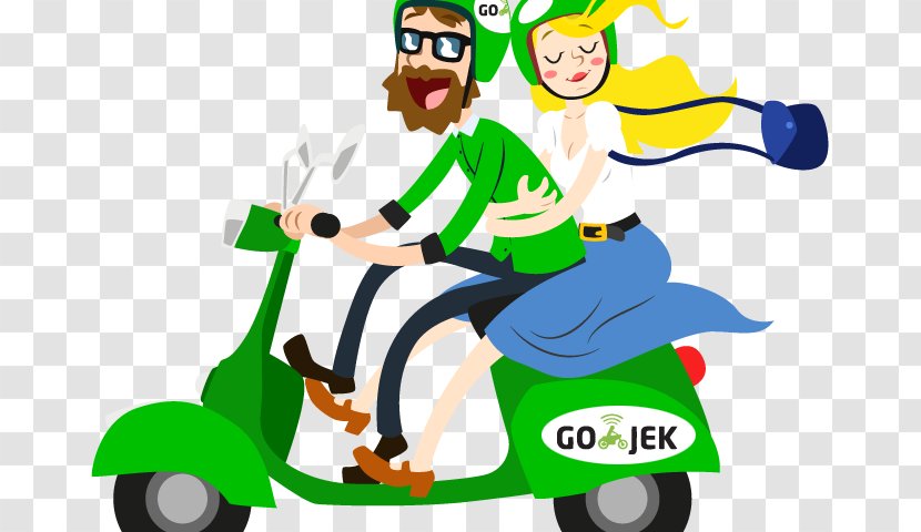 Go-Jek Motorcycle Taxi Car Moped - Vehicle - SCOOTER CARTOON Transparent PNG