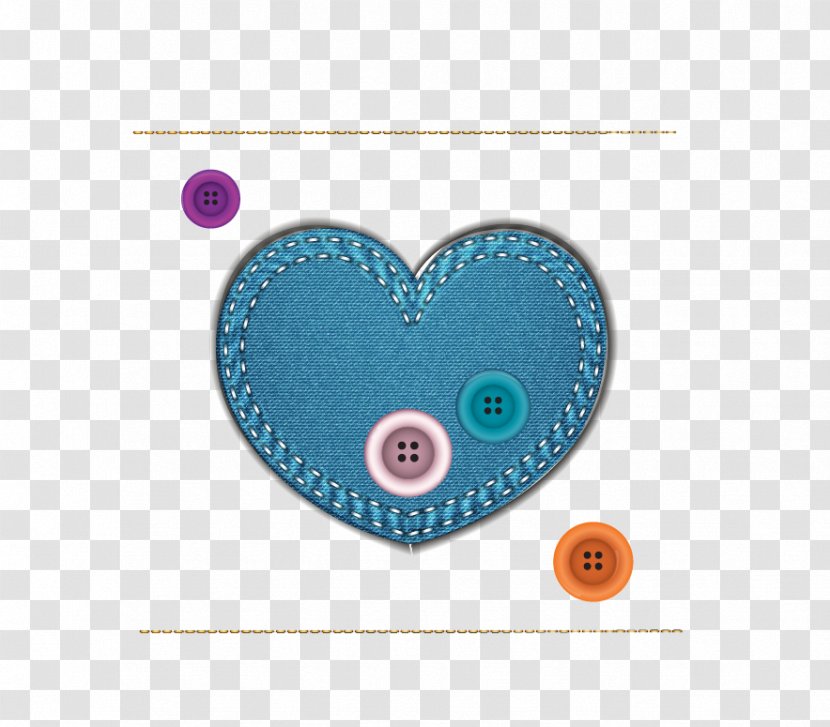 Button Heart - Color - Love Cloth Transparent PNG