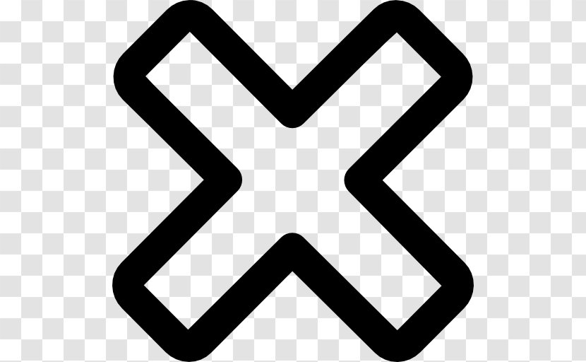 X Mark Symbol Check - Black And White - Crisp Vector Transparent PNG
