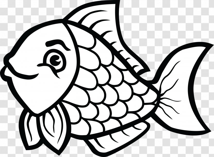 Coloring Book Whitefish Black And White Clip Art - Wildlife - Fish Transparent PNG