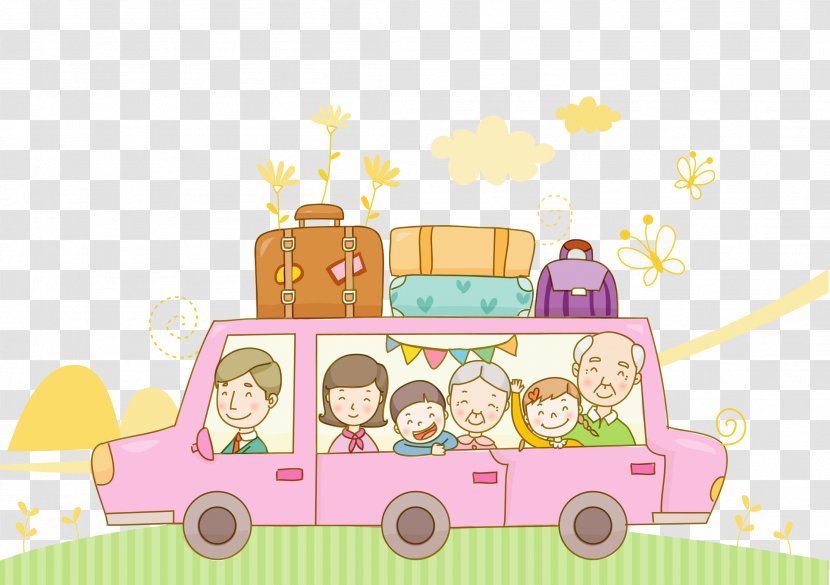 Drawing Cartoon Clip Art - Self Driving Tour Transparent PNG