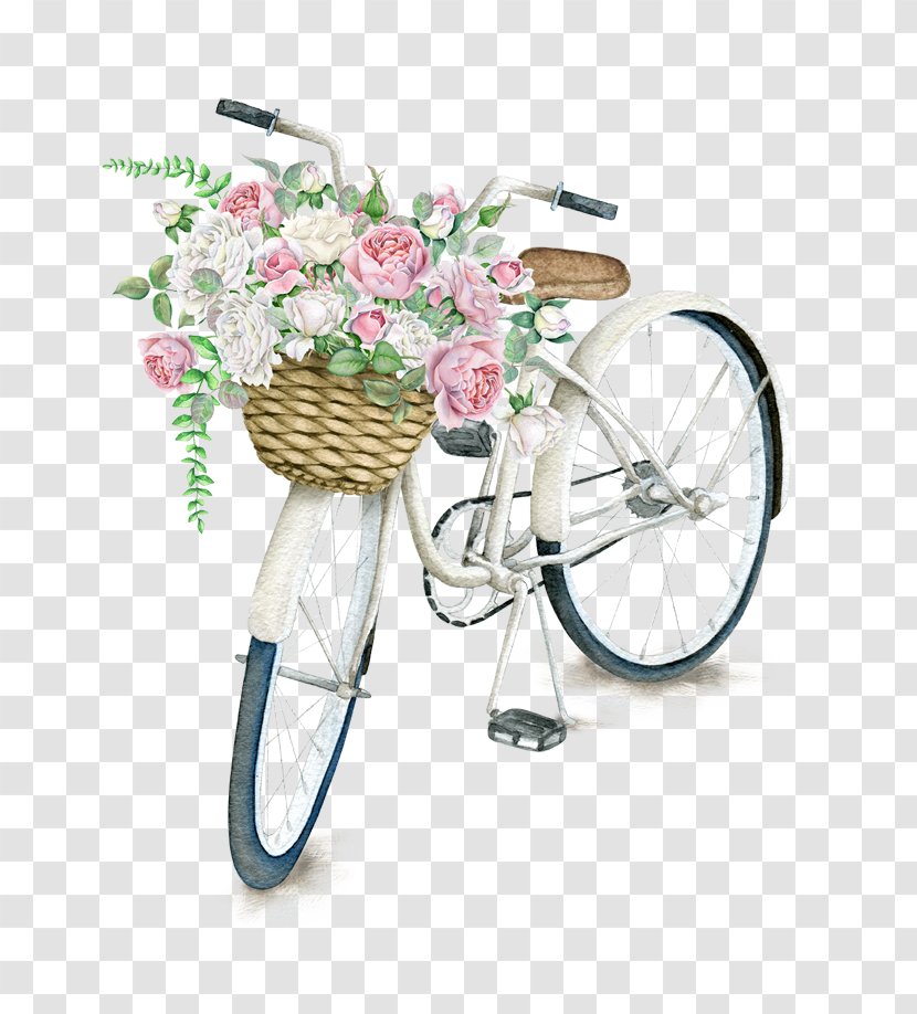 Bicycle Basket Napkin Flower Vintage Clothing - Cycling - Beautifully Transparent PNG