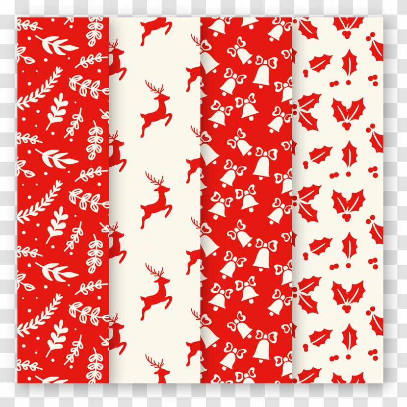 Reindeer Christmas Euclidean Vector - Border - Red Seamless Background Material Transparent PNG