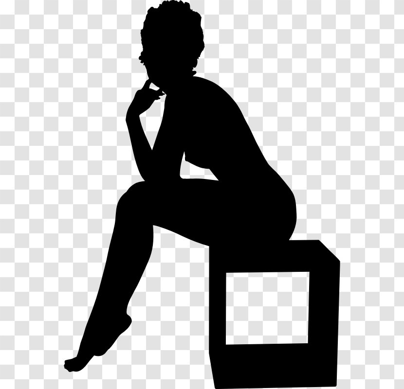 Silhouette Female Woman Sitting - Black Transparent PNG