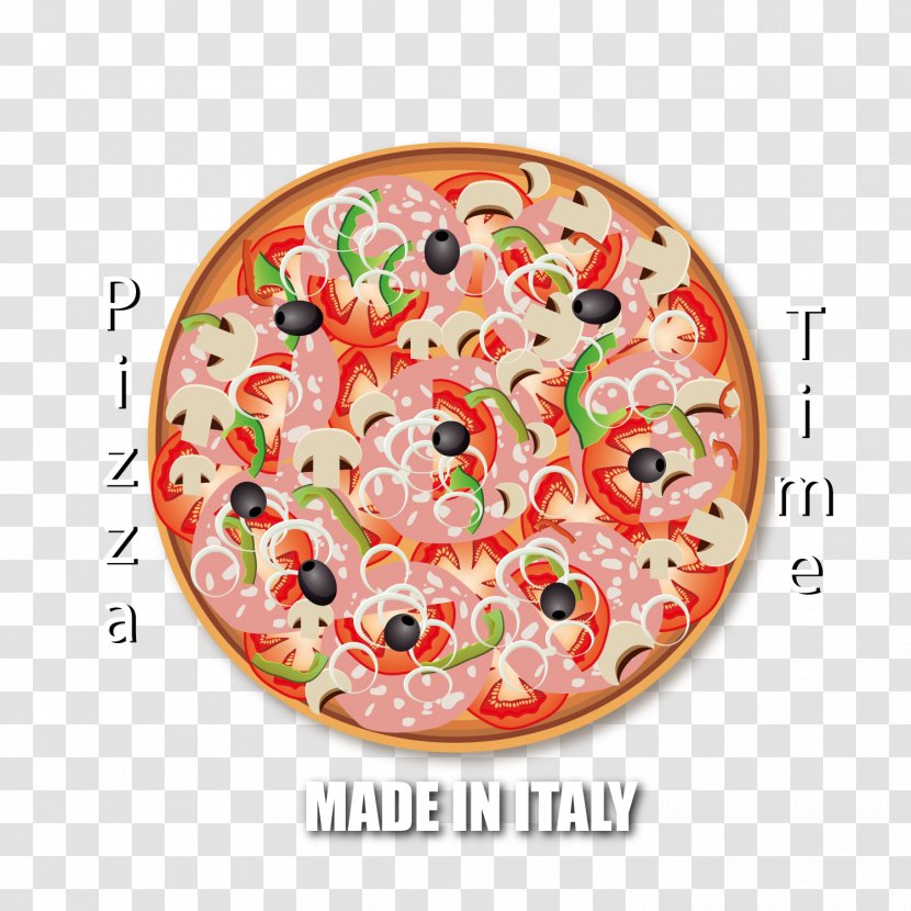 Sicilian Pizza Italian Cuisine Download - Hand Painted Illustration Transparent PNG