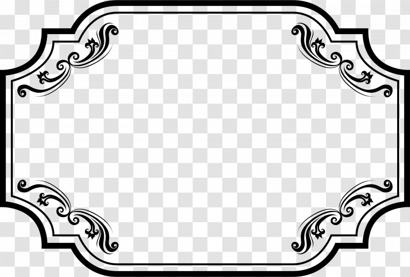 Picture Frame Ornament - Black And White - Chinese Retro Transparent PNG