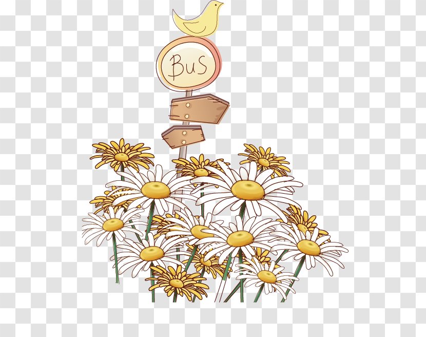 Download Illustration - Yellow - Chrysanthemum Stop Sign Transparent PNG