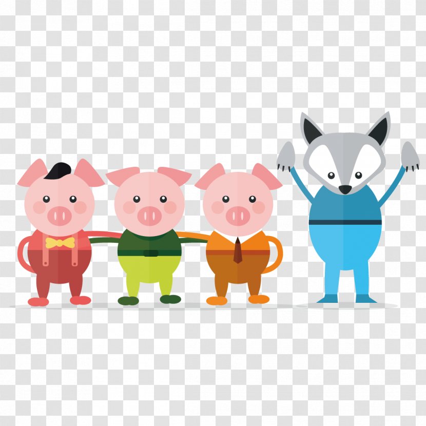 Fairy Tale Illustration - Pig Like Mammal - Vector Three Little Pigs Transparent PNG
