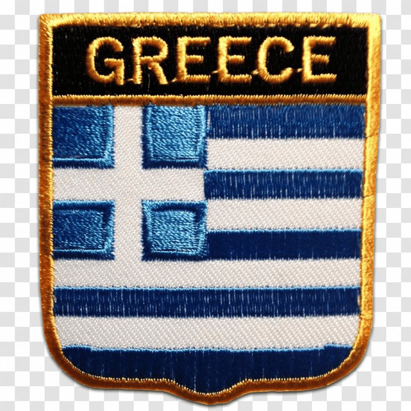 Blue Flag Of Greece Embroidered Patch Fahne Transparent PNG