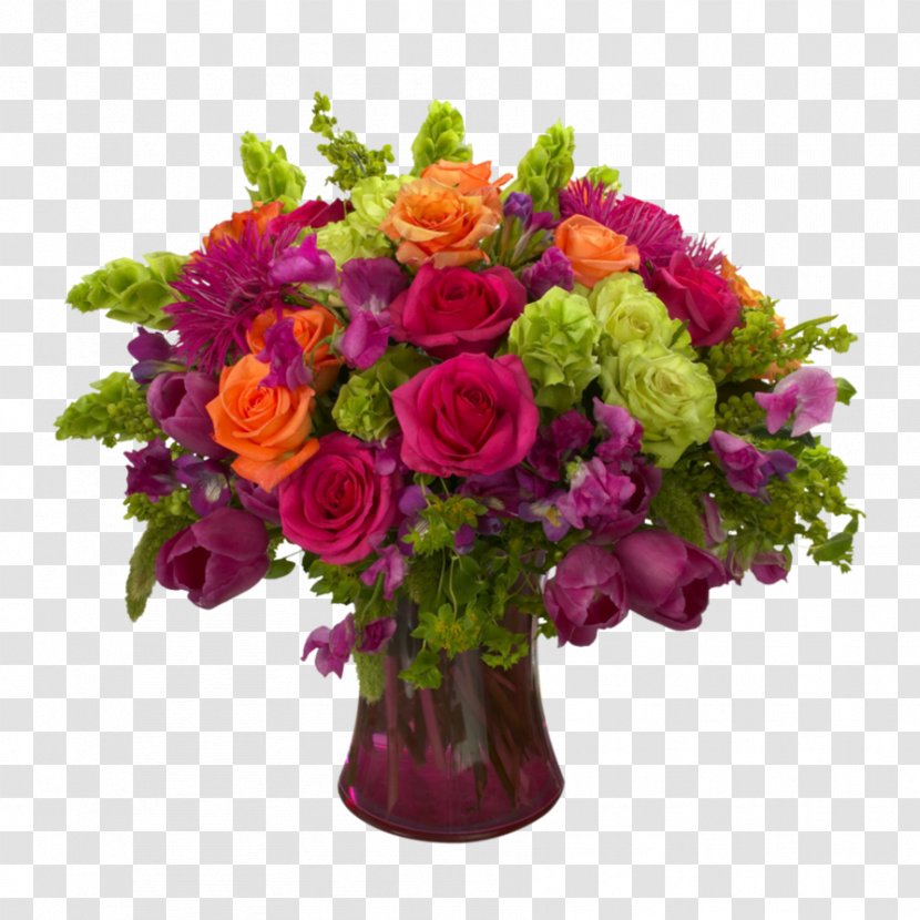 Flower Bouquet Vase Floristry Delivery - Garden Roses Transparent PNG
