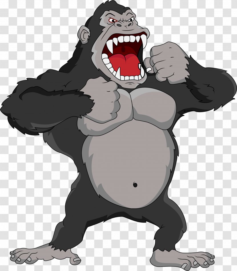 Gorilla Cartoon Clip Art - Drawing Transparent PNG