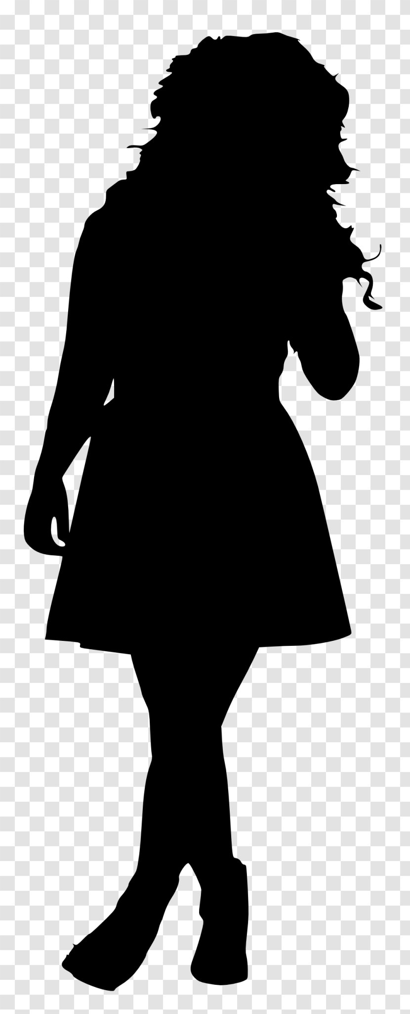 Silhouette Female - Black And White Transparent PNG