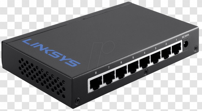 Dell Linksys 10/100/1000-desktop-AC 100/230 V Gigabit Ethernet Network Switch Transparent PNG