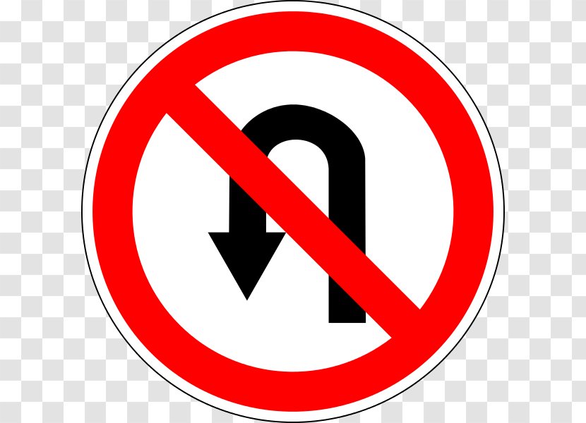 Traffic Sign U-turn Road Safety - Turn The Court Transparent PNG