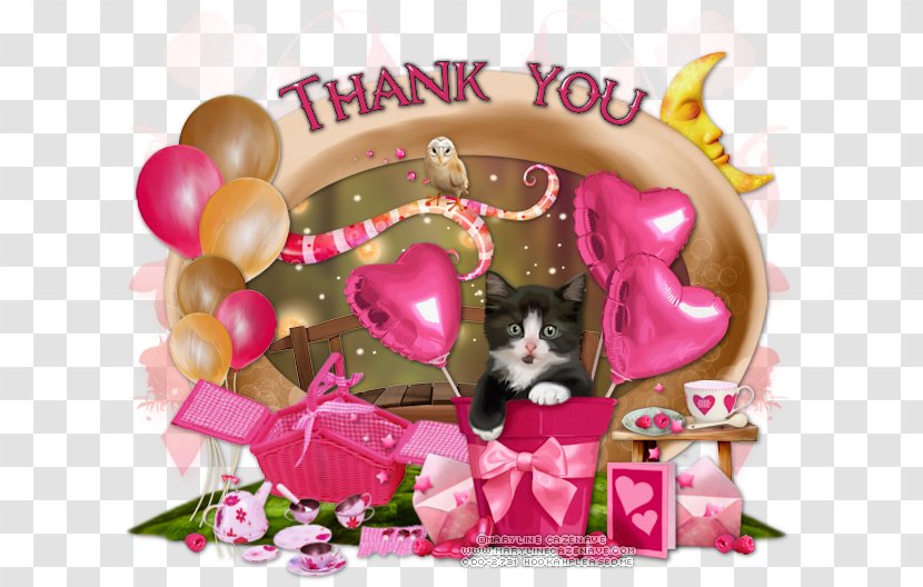Kitten Pink M Magenta Valentine's Day Map - Thank You Transparent PNG