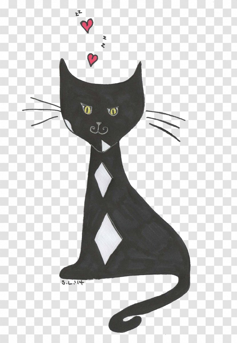 Whiskers Cat Illustration Black M - Small To Medium Sized Cats Transparent PNG