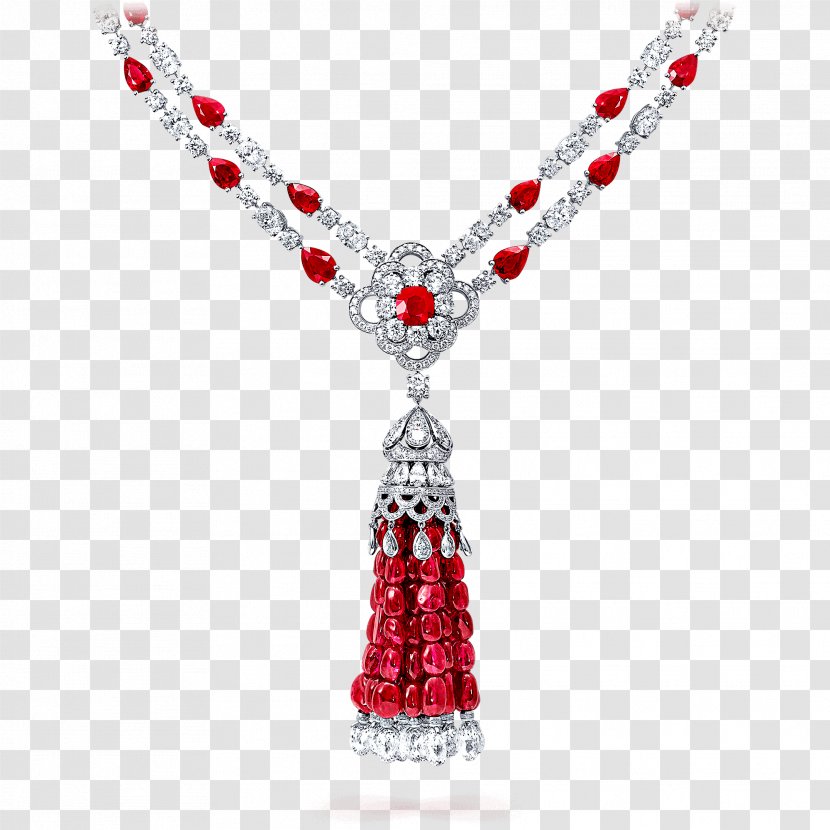 Ruby Graff Diamonds Earring Necklace - Collar Transparent PNG