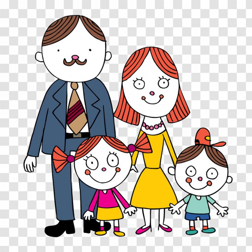 Cartoon Family Illustration - Flower Transparent PNG