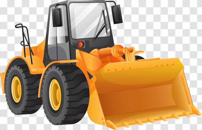 Bulldozer B Is For Beaver Clip Art - Commercial Vehicle - Vector Hand Drawn Transparent PNG