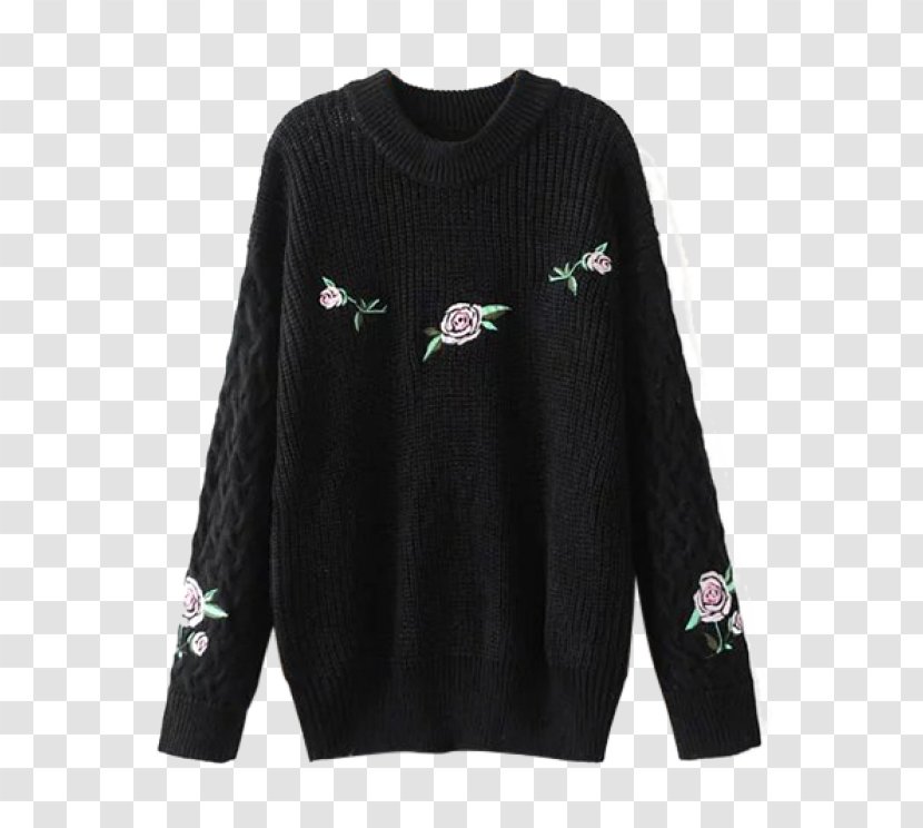 Hoodie T-shirt Clothing Adidas Fashion - Sweater - Embroidered Flower Transparent PNG