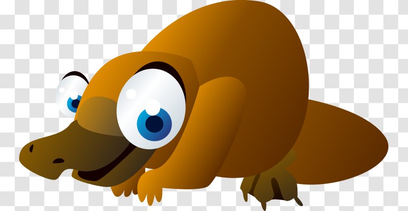 Platypus Cartoon Illustration - Mammal - Adorable Animal Big Brown Eyes Transparent PNG