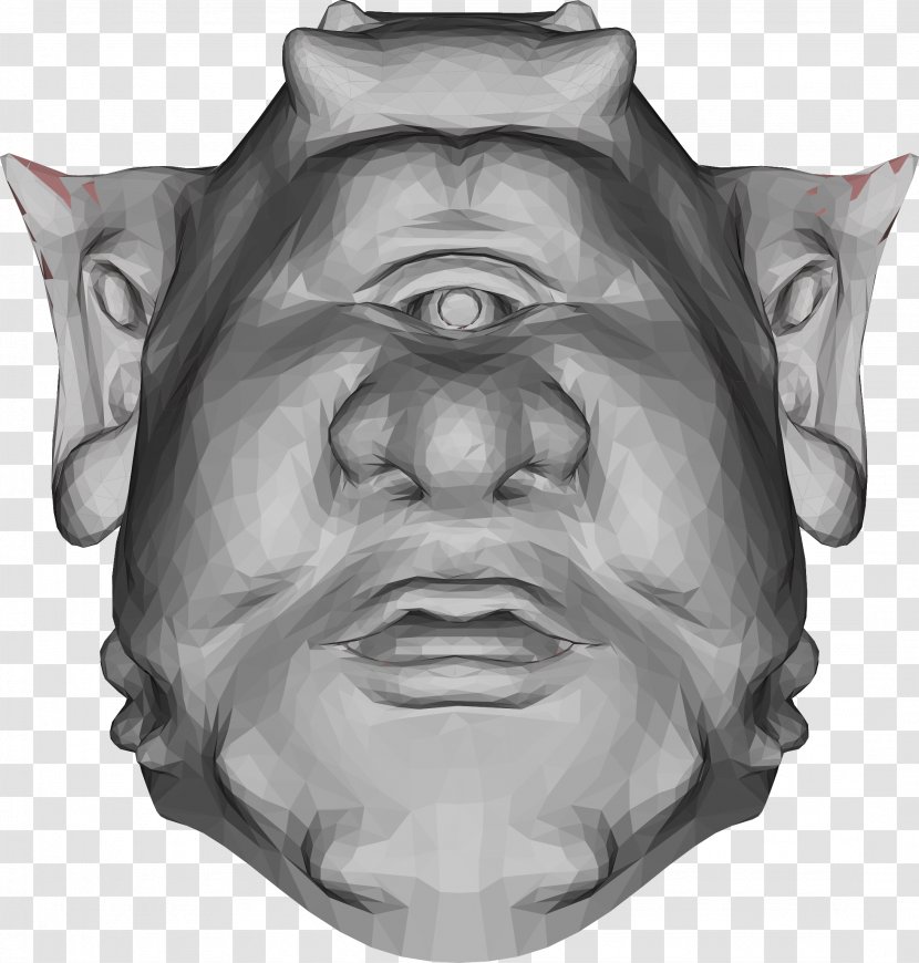 Ogre Drawing Clip Art - Black And White - Head Transparent PNG