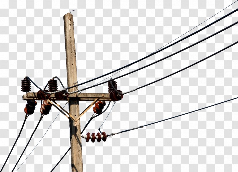 Overhead Power Line Utility Pole Outage Clip Art - Electrical Supply - Electricity Transparent PNG
