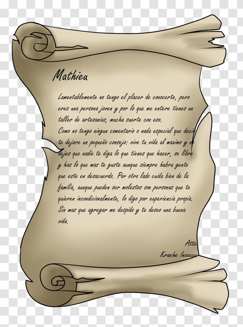 Paper Parchment Letter Writing Idea - Pergamin Transparent PNG