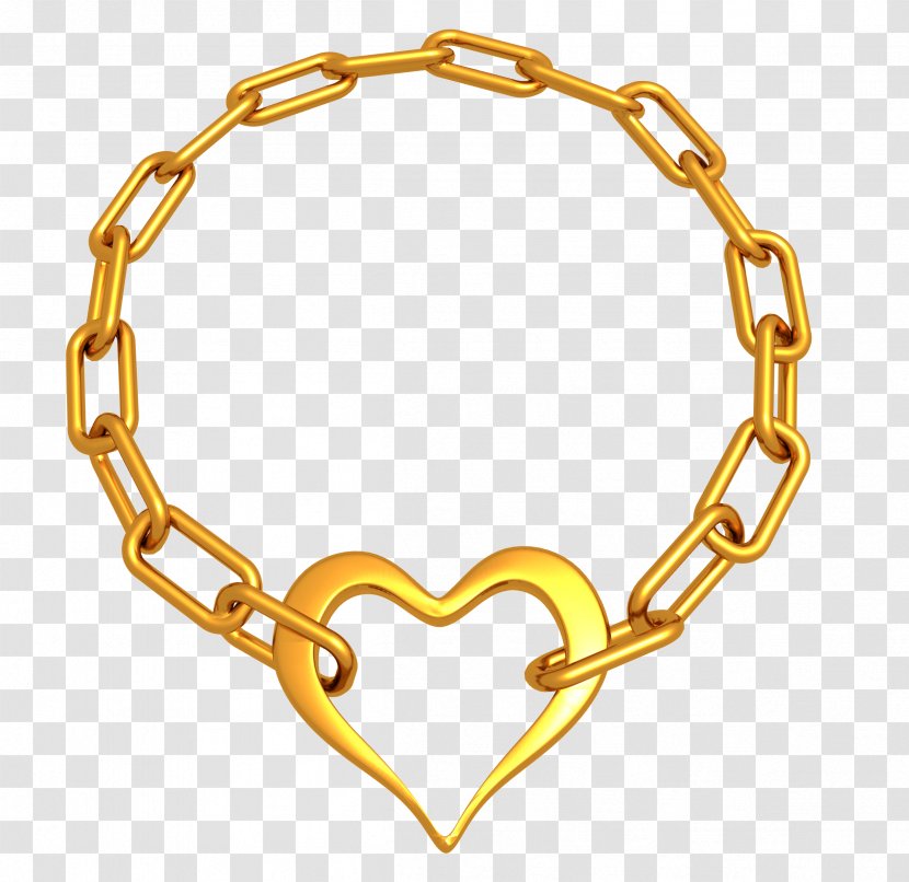 Chain Gold - Body Jewelry - Heart-shaped Necklace Transparent PNG