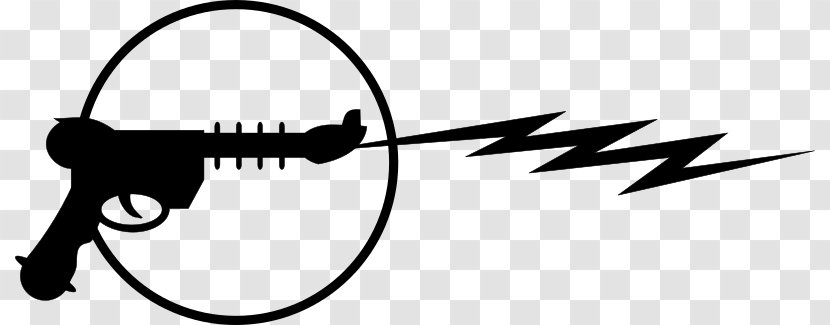 Raygun Firearm Clip Art - Black And White - Ray Beam Transparent PNG